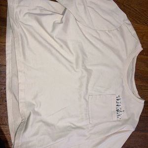 Shein t-shirt with front pocket and embroidered flowers